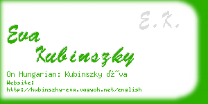 eva kubinszky business card